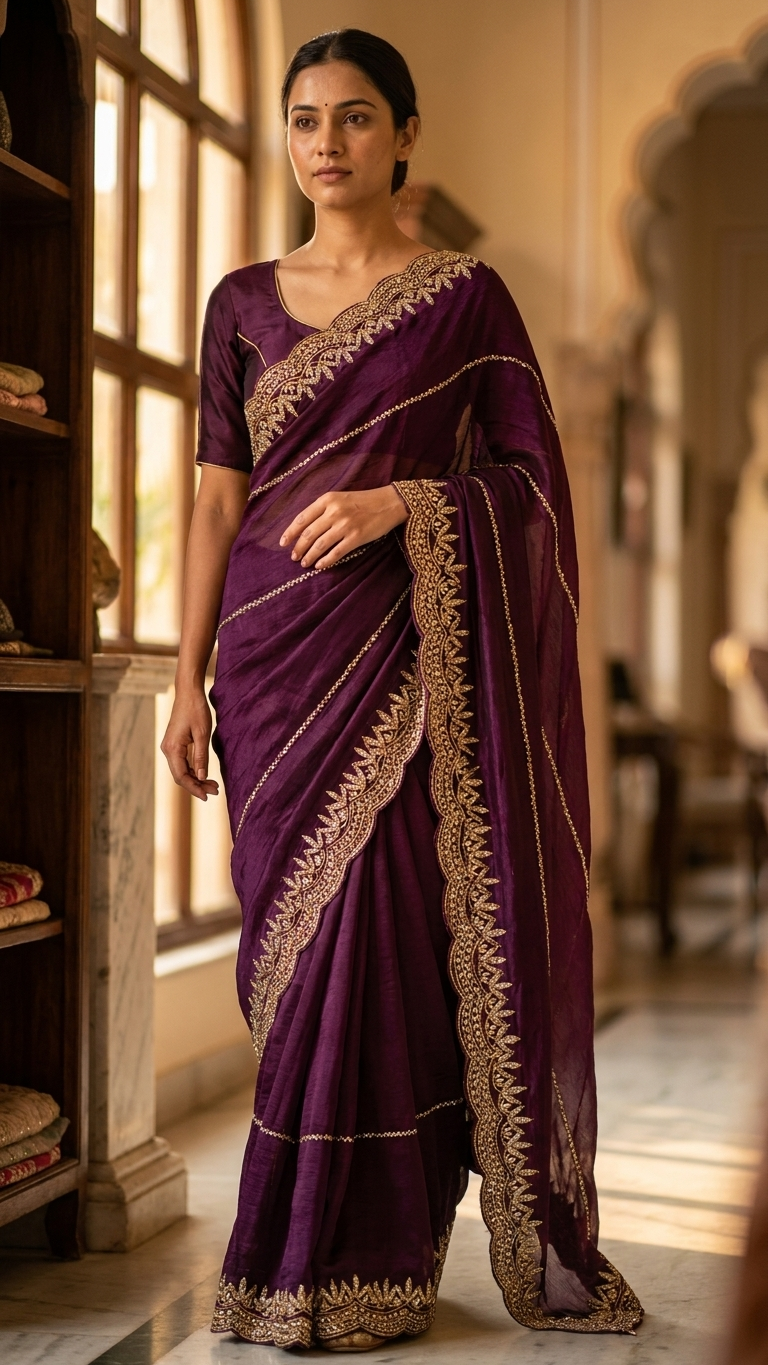 Zarkhan Diamond Work Fashionable Saree