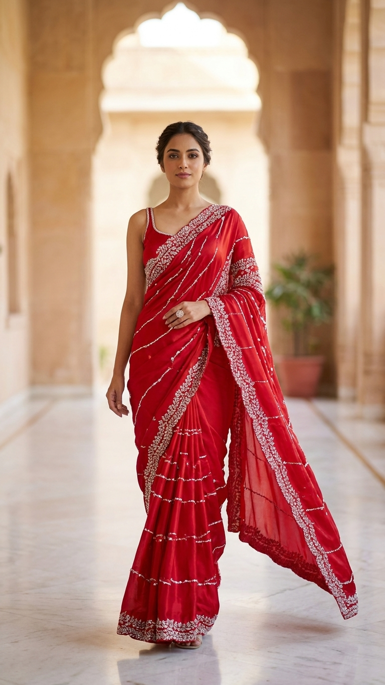 Latest zarkan work sarees for weddings and festivals