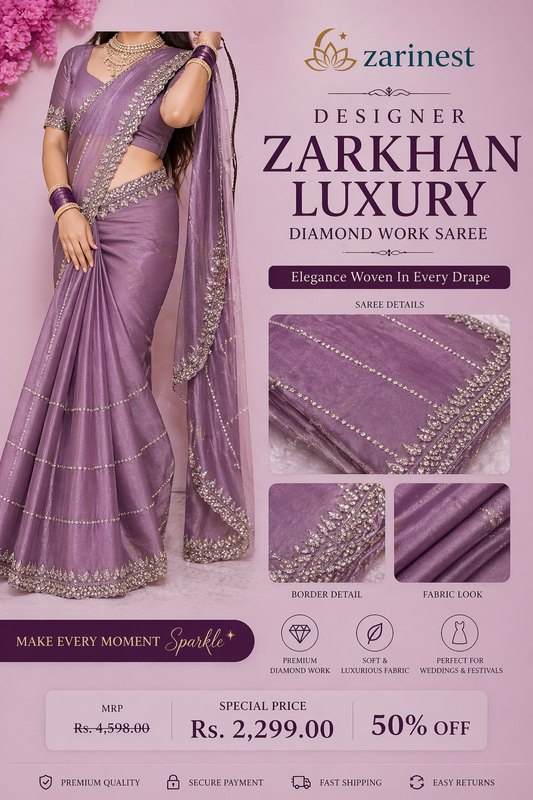 Royal Zarkan work saree