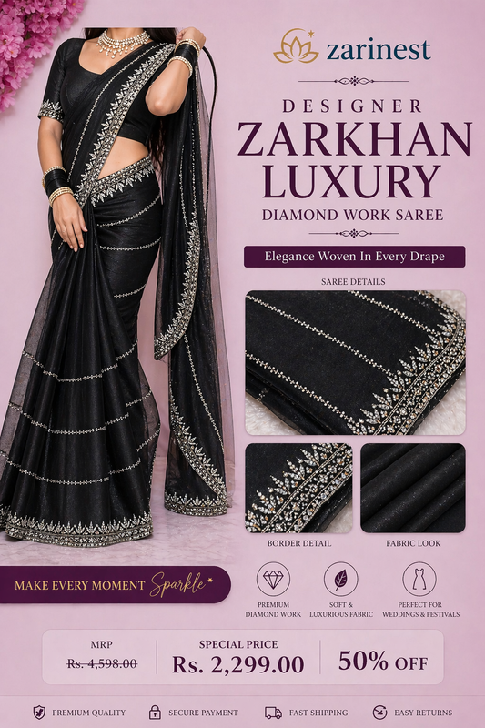Zarkan Diamond Work Saree