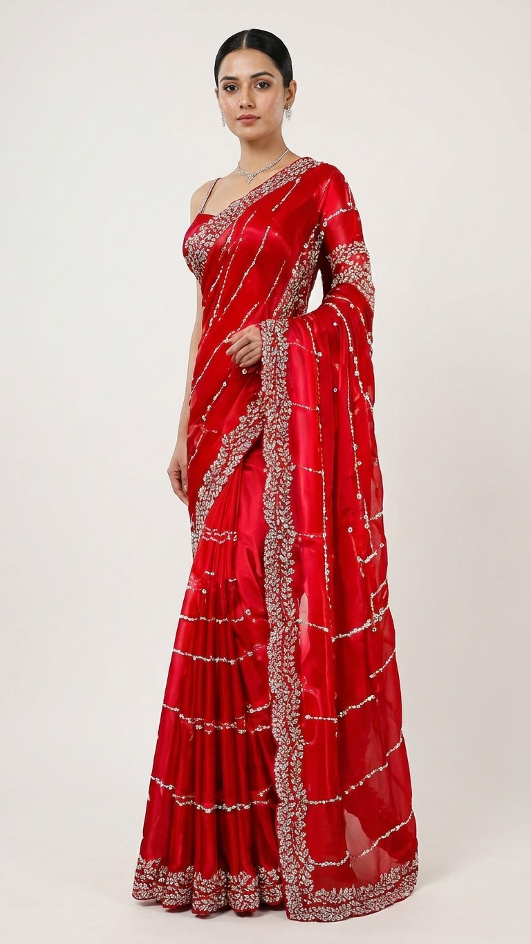 Latest zarkan work sarees for weddings and festivals