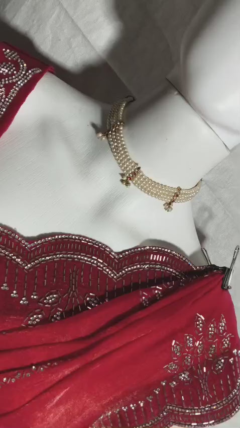 Premium Fancy zarkan collection diamond work saree